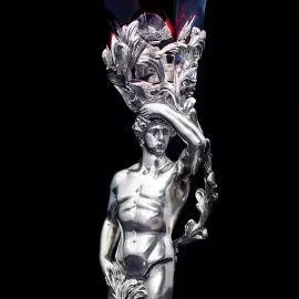 Хрустальные бокалы для вина "Адам и Ева" бордовые, на 2 персоны